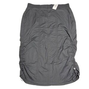 Torrid Black Side Cinch Parachute Poplin Cargo Midi Skirt